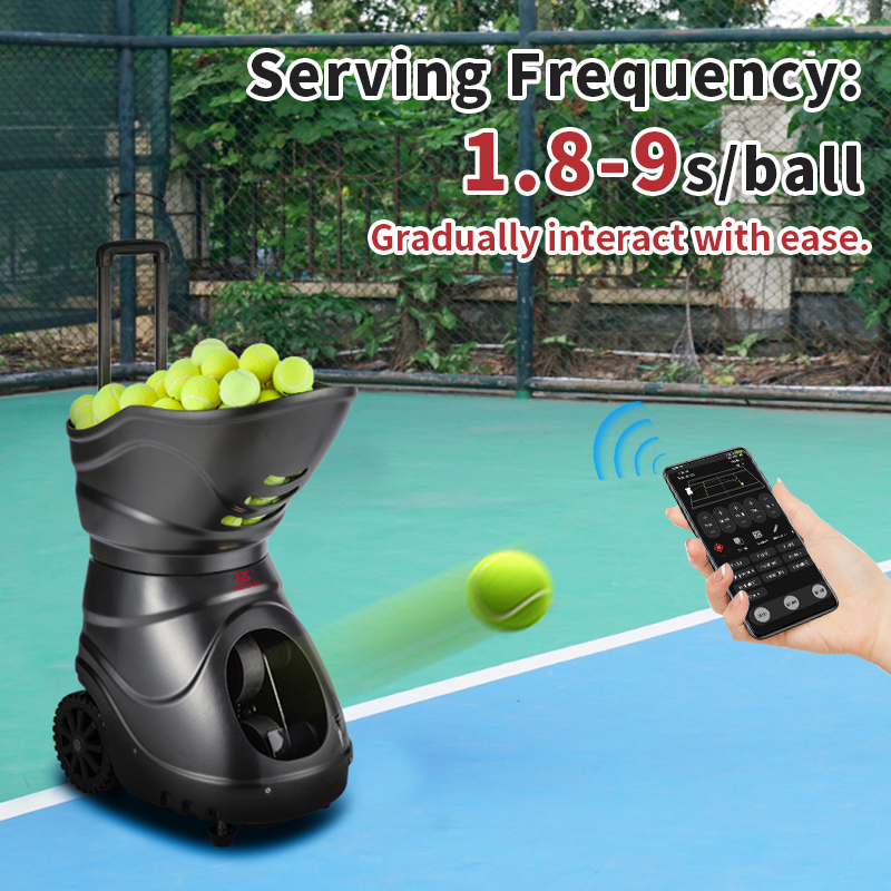 Máquina de pelota de tenis inteligente multimodo con taladro cruzado y zonas de aterrizaje de 21 puntos T2300A