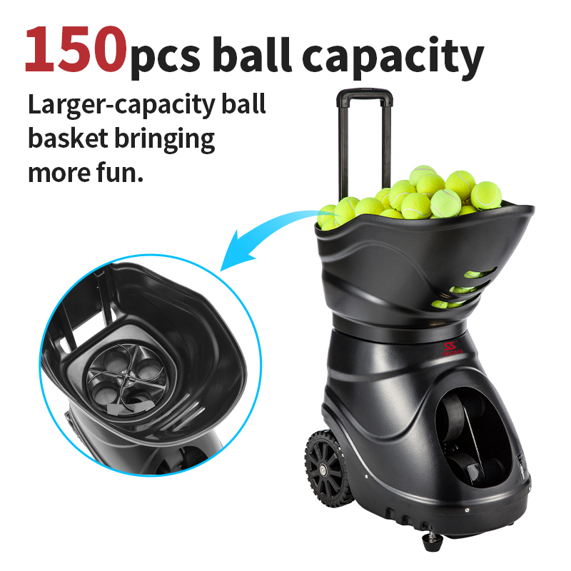 Máquina de pelota de tenis inteligente multimodo con taladro cruzado y zonas de aterrizaje de 21 puntos T2300A