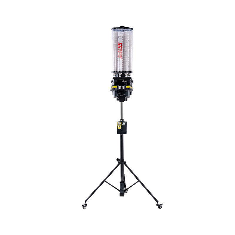 S4025A Máquina de entrenamiento de bádminton profesional con taladro cruzado de 6 vías y programa inteligente de 21 zonas