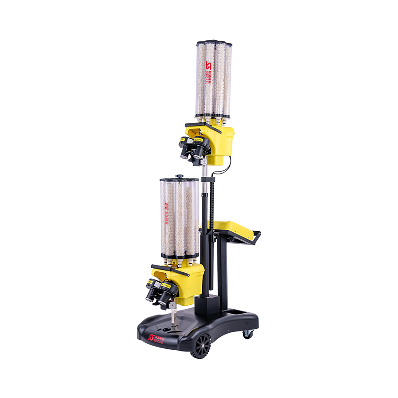 Máquina de bádminton de élite con control de tableta S8025A, capacidad para 400 pelotas y programa de 21 zonas