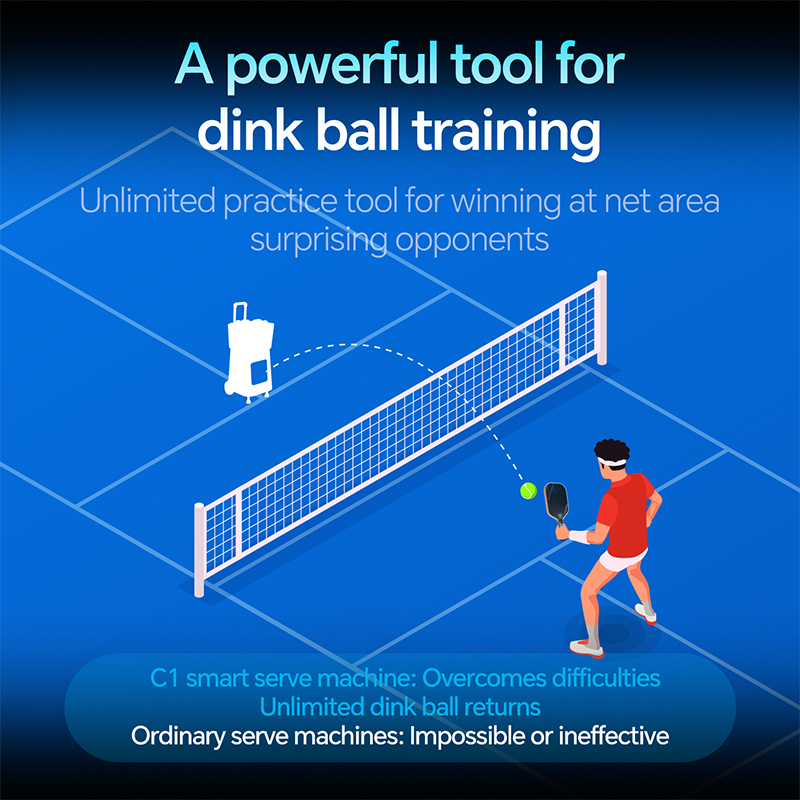 Máquina de entrenamiento de pickleball inteligente de nivel de entrada con control remoto inalámbrico y aplicación C1