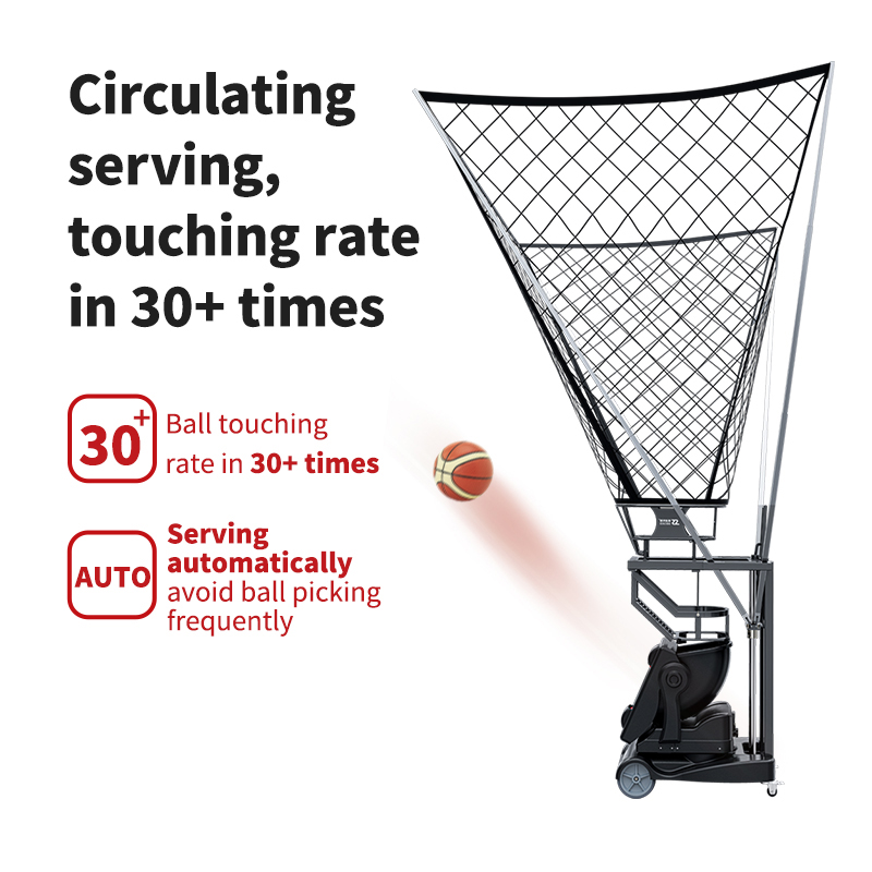 Máquina de entrenamiento de baloncesto de precisión con taladro horizontal de 60 posiciones y entrega giratoria K3
