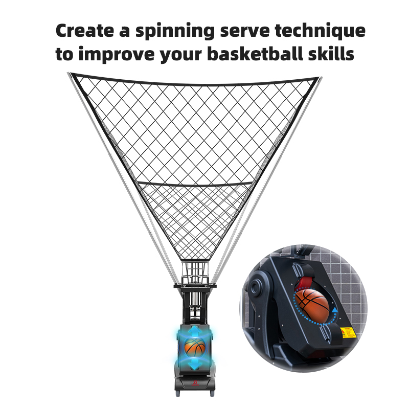 Máquina de servicio de baloncesto con control de velocidad, ángulo y giro multinivel K2101